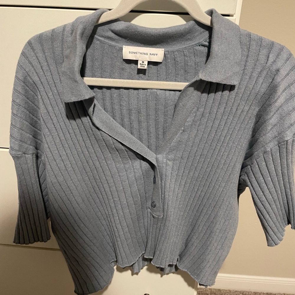 Something Navy Blue Crop Sweater